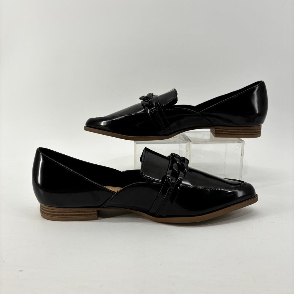 LC Lauren Conrad Demii Womens 9.5 Black Faux Patent Leather Loafer - Picture 3 of 13
